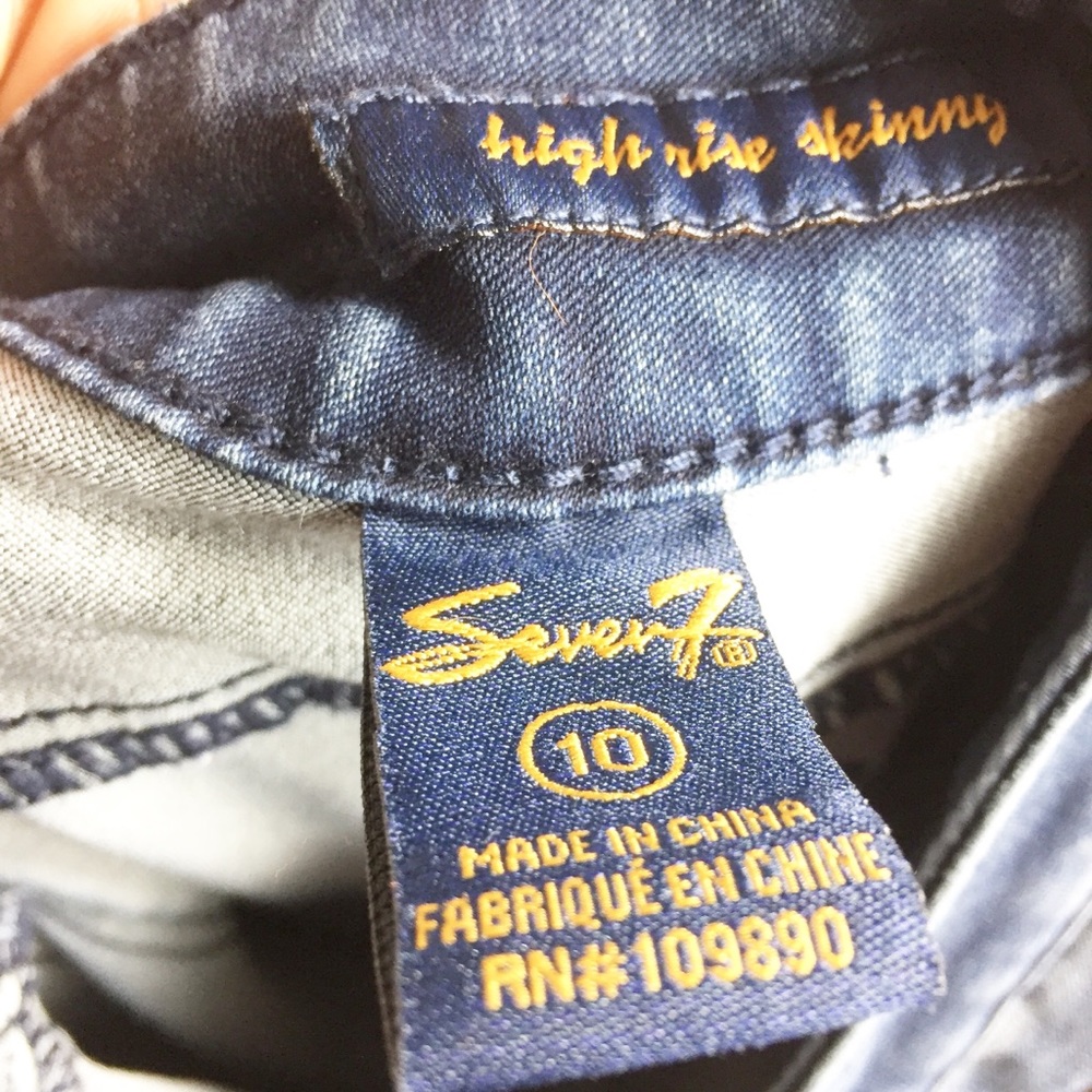 Seven7 Womens High Rise Skinny Jeans Dark Wash - Picture 6 of 6